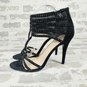 Nine West Alderson Black Strappy High Heeled Evening Party Sandals D296